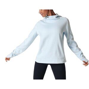 NWTD SWEATY BETTY Size 12 Sprinter Run Hoodie ALPINE BLUE MSRP $118
